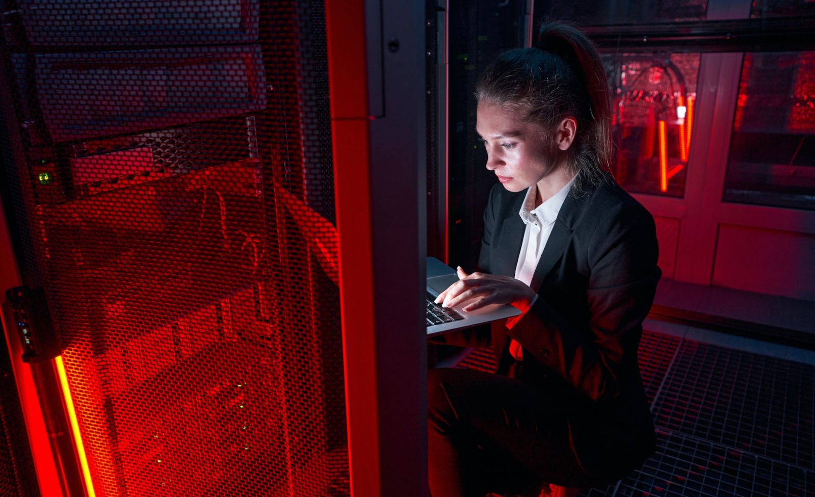 a person working in a data centre